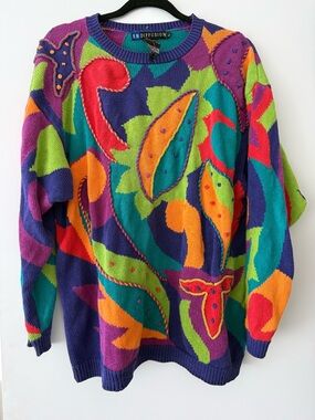 Vintage 90s Colorful Knit Sweater